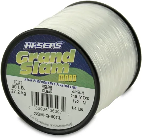 Miniatura 19 de HI-SEAS Línea de pesca de monofilamento Grand Slam - Fuerte y resistente a la abrasión en transparente, rosa, verde, azul humo, amarillo Azul ahumado