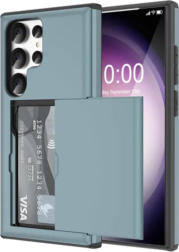 Miniatura 15 de Funda tipo billetera compatible con Galaxy S23 Ultra con soporte para tarjeta de crédito, ranura para tarjeta de identificación, a prueba de golpes