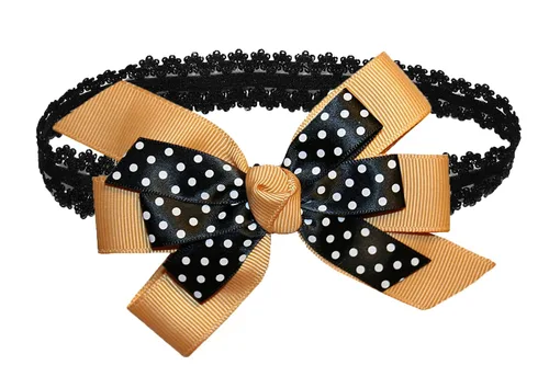 Miniatura 10 de WEBB DIRECT2U WD2U - Diadema elástica con lazo de grogrén de puntos negros para niñas (verde manzana)