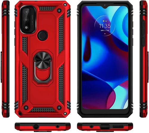Miniatura 2 de Funda para teléfono Moto G Pure, con protector de pantalla HD, [grado militar] anillo de montaje para automóvil, soporte híbrido de policarbonato