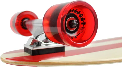 Miniatura 5 de Paradise Longboard Kicktail Complete Cruiser - Monopatín con rayas rojas, 9 x 44 pulgadas