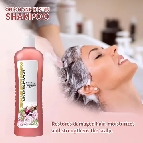 Miniatura 7 de Champú de cebolla y biotina con extracto de romero Concentrated Formula, Thicker Fuller-Looking Hair, Hydrates Strengthens , Sulfate-Free, For All
