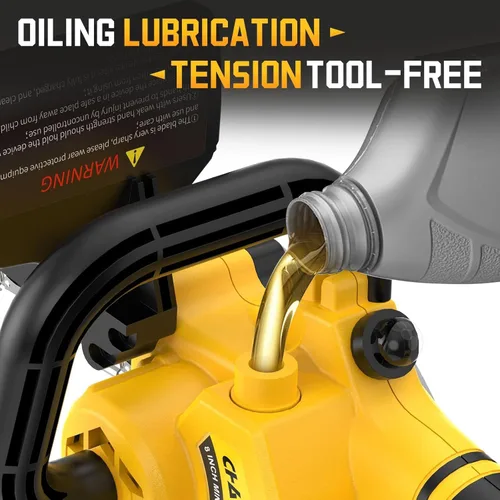 Miniatura 4 de Mini motosierra de 8 pulgadas para batería Dewalt de 20 V máxima, motosierra de poda inalámbrica sin escobillas, mini motosierra a batería