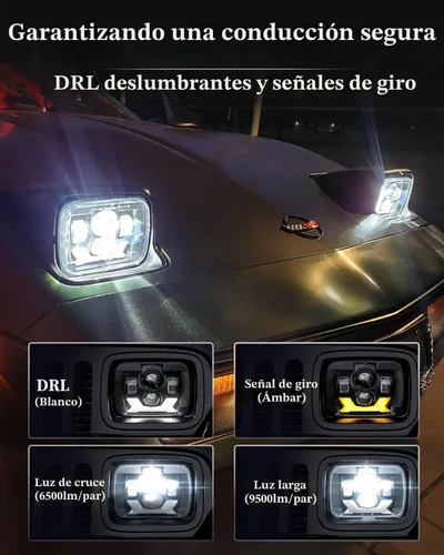 Miniatura 5 de HWSTAR - Par de faros delanteros LED de 180W 1000% de brillo H6054 5x7 7x6, compatibles con Jeep Cherokee XJ Wrangler YJ DOT, antirreflejos, DRL