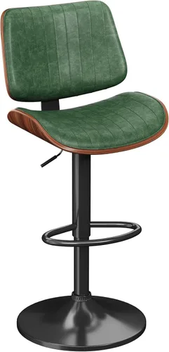 Miniatura 17 de YaFiti Adjustable Bar Stools, Modern Swivel PU Leather Counter Height Chairs with Backrest, Armless Kitchen Island Stools, Black 1 PCS