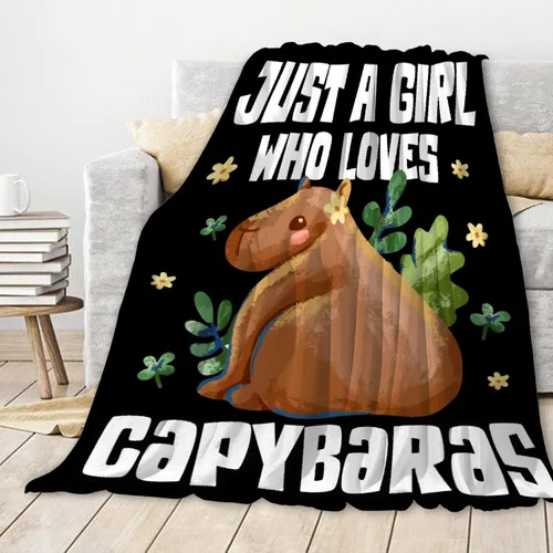 Miniatura 10 de Cabybara - Manta de franela Capybara ultrasuave y bonita para niños y niñas, manta de felpa acogedora y divertida de animales, regalo divertido