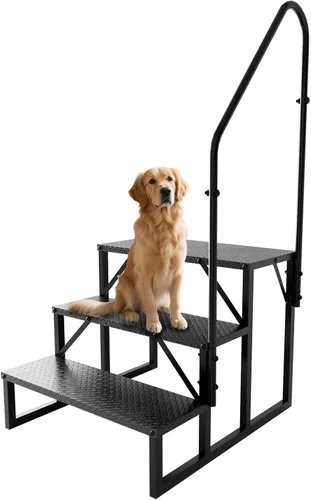 Pasos de RV con pasamanos, escaleras de RV de 3 pasos con capacidad de carga de 660 lbs, escalera con panel antideslizante, escaleras para casas