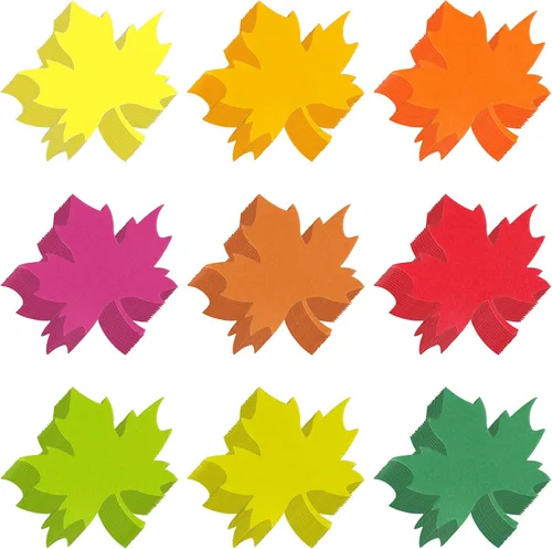 Kisston 360 piezas de recortes de hojas de papel de otoño de 3.9 pulgadas para tablón de anuncios, hojas de arce de colores otoñales en forma de