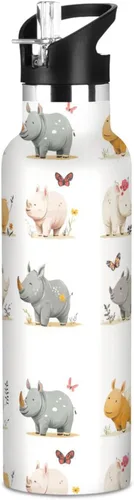 Miniatura 9 de Funny Gorilla White Vacuum Insulated Sports Water Bottle Keeps Hot and Cold with Straw Leakproof BPA Free for Gym Sports 11