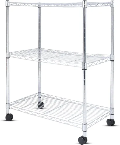 Miniatura 17 de Whitmor Estantería de 5 niveles ajustables con ruedas, capacidad de 400 libras por estante, máximo 2000 libras en total, 21 pulgadas de largo x 12