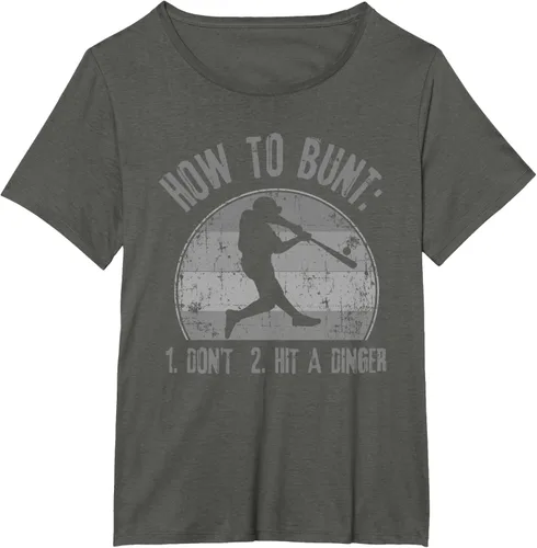 Miniatura 68 de Cómo Bunt Don't Hit A Dinger - Camiseta divertida de béisbol y sóftbol, Negro, S