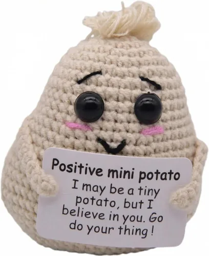 Miniatura 12 de Divertida, linda y pequeña figura de ganchillo, animales, vida positiva, patata, tomate, berenjena, cebolla, creativa, sujeta tarjeta, regalo