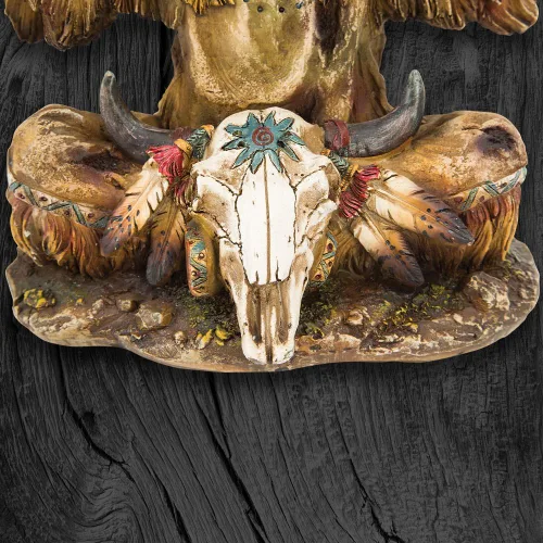 Miniatura 6 de United Cutlery Escultura de resina del jefe nativo americano, hermosa decoración para el hogar, detalles exquisitos, cultura india de llanuras
