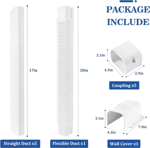 Miniatura 2 de LyPrem Mini Split Line Set Cover 4" PVC Line Cover Kit para Mini Split y Central Aire Acondicionado y Bomba de Calor (blanco)