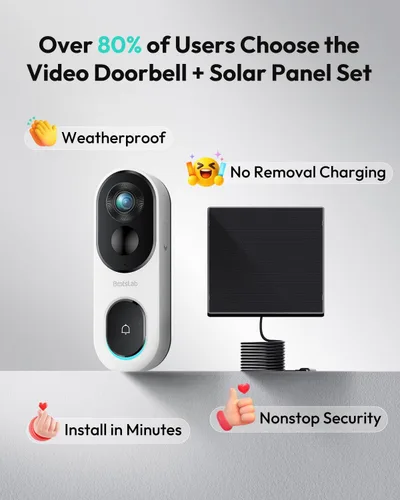 Miniatura 8 de BOTSLAB Timbre de puerta inalámbrico 2K con vista de pies a cabeza, sin tarifa mensual, timbre de video con audio de 2 vías, detección humana