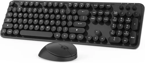 Miniatura 12 de Combo de teclado y mouse inalámbricos, teclado blanco lindo de 104 teclas con pad numérico y mouse para Windows, computadora, PC, portátil (blanco)