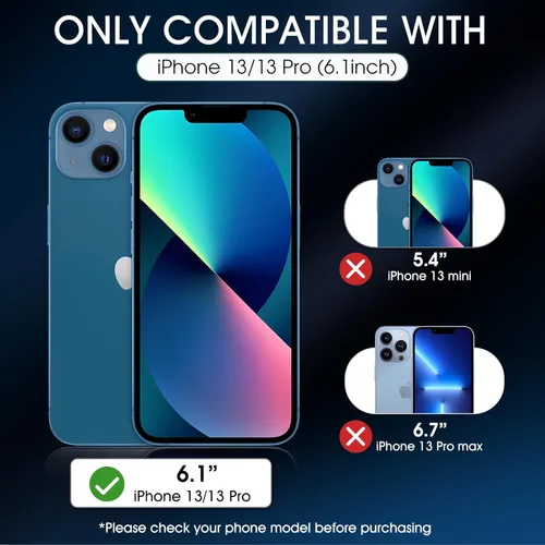 Miniatura 2 de Paquete de 3 protectores de pantalla de TPU para iPhone 13/13 Pro de 6.1 pulgadas, película de hidrogel transparente HD transparente suave