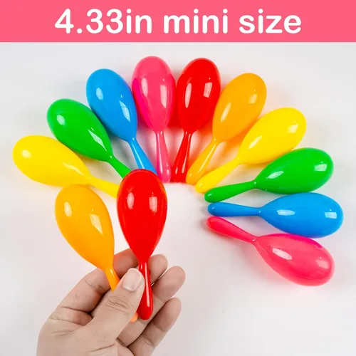 Miniatura 4 de 12 mini maracas para niños, maraca de plástico, regalos de fiesta para niños, fiesta del Cinco de Mayo, temática mexicana, suministros de fiesta
