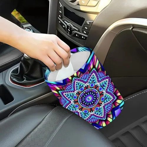 Miniatura 23 de Papelera portátil reutilizable impermeable para automóvil, organizador de vehículos multiusos, esenciales para viajes por carretera (abeja)
