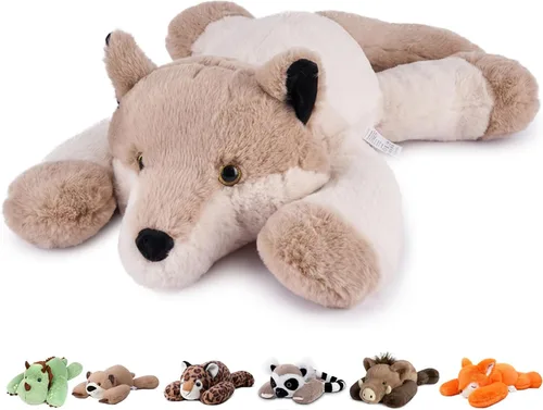Miniatura 16 de Niuniu Daddy - Peluche con peso de dinosaurio verde de 24 pulgadas, almohada corporal grande para bebés, niñas o niños, juguete de felpa como regalo
