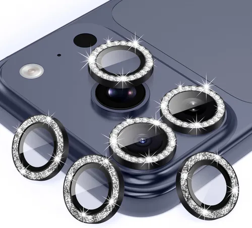 Miniatura 75 de AGVEE Paquete de 6 protectores de lente de cámara para iPhone 14 Pro de 6.1 pulgadas/14 Pro Max de 6.7 pulgadas, con diamantes brillantes y anillo