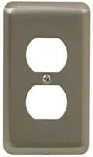 Miniatura 2 de Amerelle Devon Round Corner Single Rocker/Single Duplex Placa de pared de acero en níquel cepillado