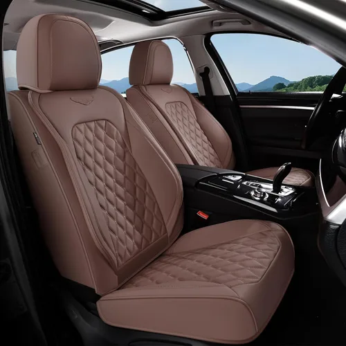 Miniatura 30 de Coverado Juego completo de fundas de asiento de automóvil, fundas de asiento de piel de napa para automóvil, protector de asiento de automóvil