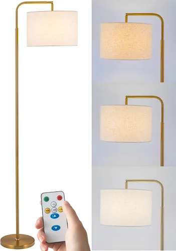 Lámpara de pie inalámbrica regulable que funciona con pilas con control remoto | Lámpara de pie de arco con cabeza ajustable para dormitorio y sala