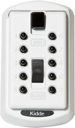 Miniatura 7 de Kidde AccessPoint 001170, Caja fuerte delgada de llaves a combinación con botón para presionar, 2 llaves, color gris titanio, 001015 Gris Titanium