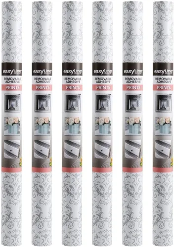 Miniatura 13 de EasyLiner - Revestimiento adhesivo para estantes para armarios y armarios, papel autoadhesivo fácil de instalar, cortar para ajustar, forro de cajón