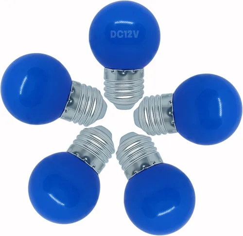 Miniatura 10 de Bombilla de luz CC de 12 V, bombillas LED de bajo voltaje, verde de 1 W G14 G45 Mini Globe E26, luces nocturnas de colores, equivalente a 10 W