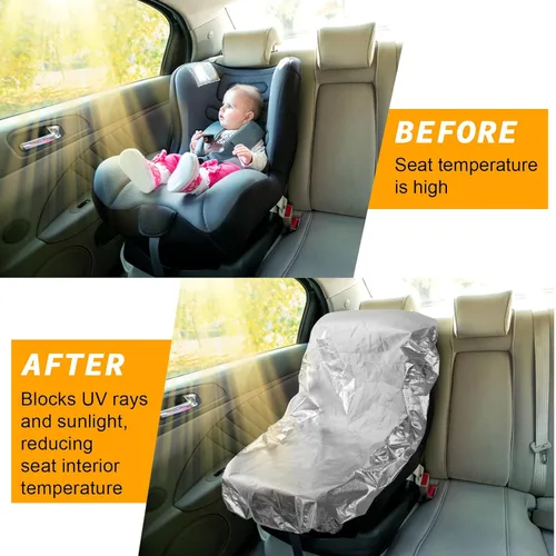 Miniatura 4 de BBTO 2 fundas para asiento de automóvil, protector reflectante para asiento de automóvil, protector reflectante para asiento de automóvil, Plateado