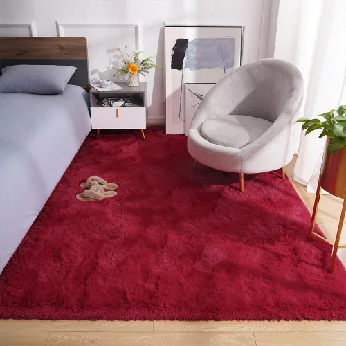 Miniatura 3 de Amearea Alfombra suave y esponjosa de alta calidad de 4 x 5.3 pies, alfombras peludas para dormitorio, alfombra de pelo largo para sala de estar
