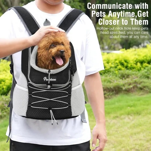 Miniatura 4 de Pawaboo Mochila transportadora para perros y mascotas, transportador frontal de viaje para cachorros perros pequeños, medianos y gatos, mochila