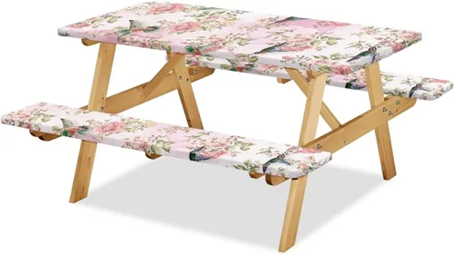 Miniatura 26 de Juego de 3 piezas de mantel de picnic con hojas de arce de pavo y girasol, lavable a máquina, fácil de instalar, funda para mesas y asientos Girasol