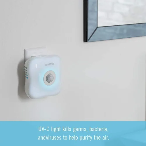 Miniatura 9 de Homedics TotalClean - Desinfectante de aire personal UV-C enchufable, pequeño purificador de aire para dormitorios y baños, luz nocturna integrada