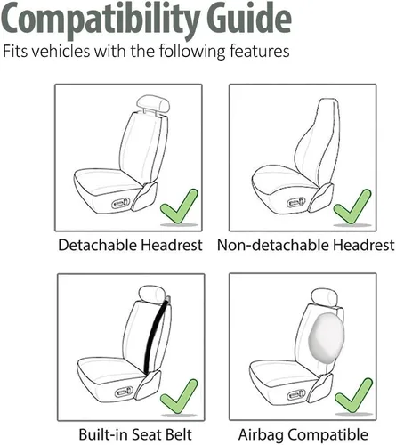 Miniatura 5 de FH Group - Almohadón para asiento delantero, Beige / Negro