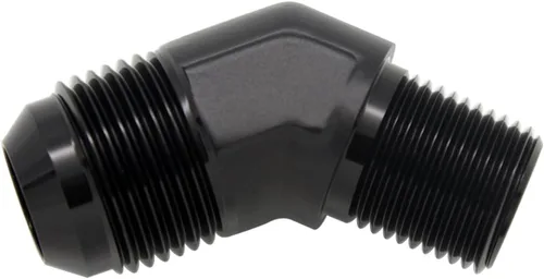 Miniatura 61 de Adaptador de tubo de manguera de combustible de aluminio recto 16AN acampanado a 3/4" NPT macho Unión de rosca negro
