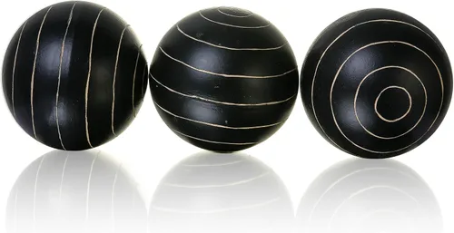 Miniatura 2 de Orbes decorativos para cuencos y jarrones, patrón circular, bolas redondas de resina de 4 pulgadas, juego de 3, centro de mesa de café para sala