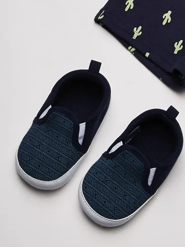Miniatura 3 de Hudson Baby - Conjunto unisex de body, pantalones cortos de algodón y zapatos para bebé