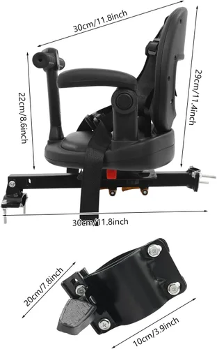 Miniatura 5 de Asiento de bicicleta para niños, asiento delantero de bicicleta para niños, asiento de bicicleta con rotación de 360° y reposabrazos ajustables