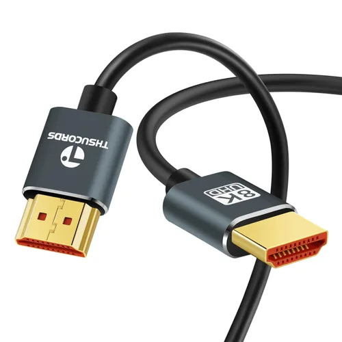 Thsucords Cables HDMI ultra finos 8K 4K de 1.6 pies, delgado y flexible, suave de alta velocidad, cable HDMI 2.1 compatible con 4K @120Hz 8K @60Hz