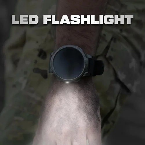 Miniatura 5 de ALPHAGEAR Bravo XL 2 Smartwatch para hombre, reloj inteligente táctico de cara grande, batería de 21 días de 720 mAh, pantalla AMOLED, linterna