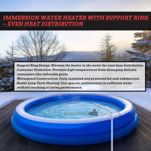 Miniatura 6 de Calentador de agua sumergible portátil de titanio para bañera de hidromasaje y piscina, 1800 W, 120 V, calentador de agua eléctrico de inmersión