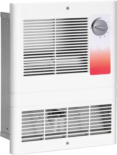 Miniatura 7 de Com-Pak - Calentador de pared eléctrico con termostato, alta capacidad 5120/3840 BTU, 240 voltios, 1500 vatios (modelo: CSC152TW, Parte: 67506)