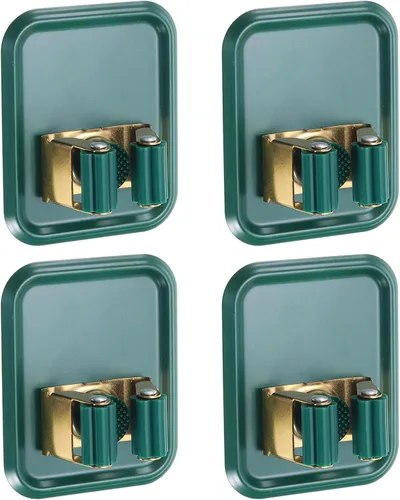 Miniatura 7 de uxcell Soporte de pared para escoba de trapeador, 4 unidades, acero inoxidable 304, organizador de escobas para trapeador, colgador de escoba Negro