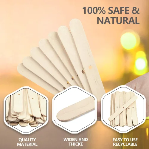 Miniatura 7 de DINGPAI 100 soportes de mecha de vela de madera, dispositivos de centrado de mecha de vela para fabricación de velas, barras de mecha de vela, clips