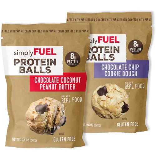 Miniatura 9 de simplyFUEL - Bolas de proteína de alimentos integrales con probióticos, bocadillos de chocolate y almendras y coco, 0.28 oz de proteína, bolas