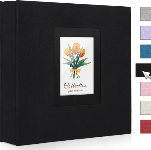 Miniatura 11 de Álbum de Fotos 4x6 600 Fotos Lino Gran Capacidad Cubierta de Tela Libros Álbumes Boda Escuela Familia Aniversario Bebé Memoria Compromiso Viaje Azul
