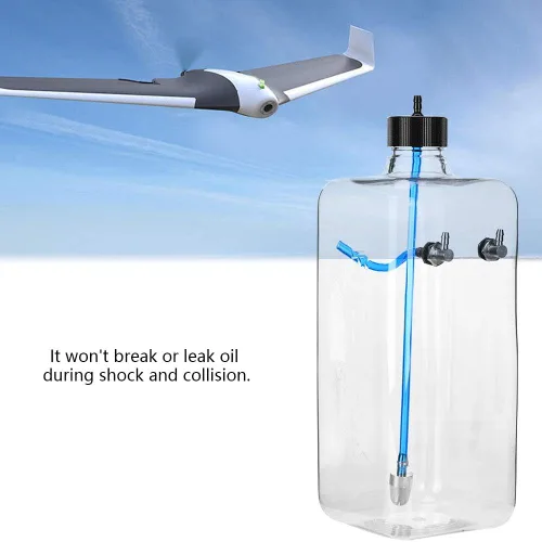 Miniatura 7 de Tanque de combustible RC - Piezas de accesorios de modelo de control remoto, plástico transparente para avión (50.7 fl oz, para 150-200 CC)